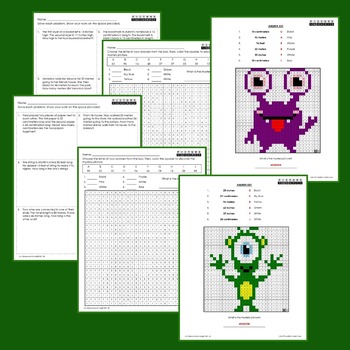 2nd Grade Math Center Activities, Homework, Mystery Pictures Worksheets