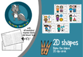 Math - 2D Shapes - Clip Cards - Name the shape