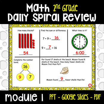 Preview of Math 2nd Grade Daily Spiral Review | Module 1 | Engage NY