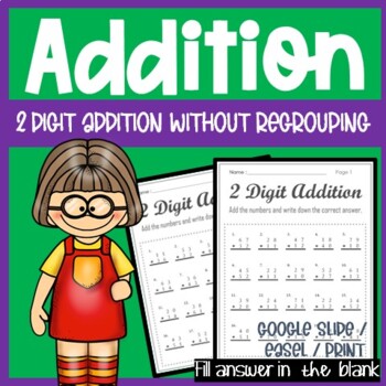 Preview of Math 2nd Grade, Double Digit Addition Without Regrouping, Place Value Worksheets