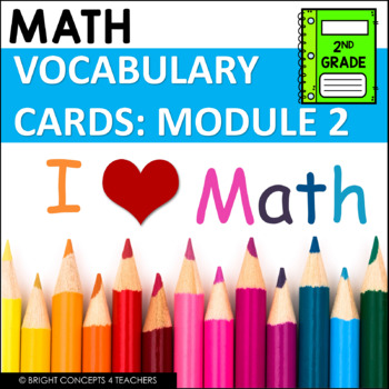 Preview of Math Vocabulary Cards 2nd Grade - MODULE 2