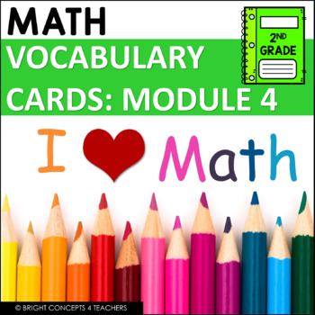 Preview of Math Vocabulary Cards 2nd Grade - MODULE 4