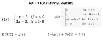 Preview of Math 3 EOC Piecewise Practice