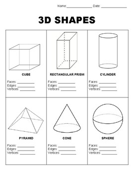 3 dimensional shapes kindergarten