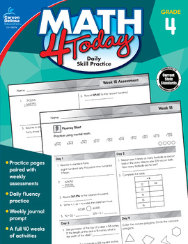 Preview of Math 4 Today Workbook Grade 4 Printable 104974-EB