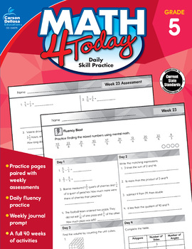 Preview of Math 4 Today Workbook Grade 5 Printable 104975-EB