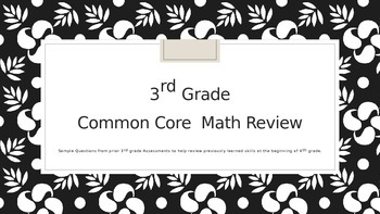 Preview of Math 4th Grade Review of 3rd Grade Material Engage NY Common Core