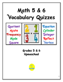 Math 5 & 6 Vocabulary Quizzes