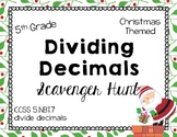 Math - 5th Grade Christmas Dividing Decimals Scavenger Hunt