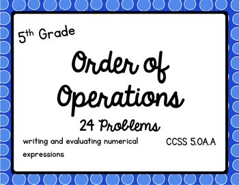 Preview of Math - 5th Grade Order of Operations CCSS