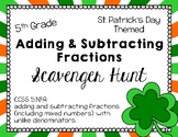 Math - 5th Grade St. Patrick's Day Adding & Subtracting Fr