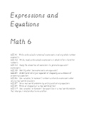Math 6 - Expressions and Equations/Inequalities Review Guide