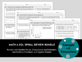 Math 6 SOL Spiral Review Bundle - Aligned to Virginia Standards