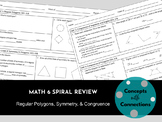 Math 6 Spiral Review - Regular Polygons, Symmetry, and Con