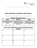 Math 6 Unit 1 TicTacToe Learning Menu