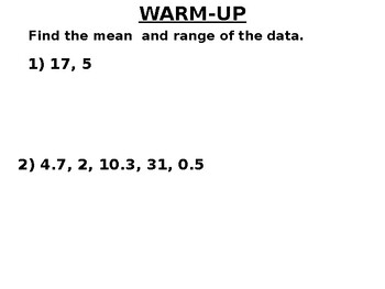 Preview of Math 7 18.5 Mean Absolute Deviation