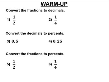 Preview of Math 7 7.1 Fractions to Decimals to Percents