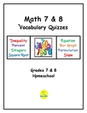 Math 7 & 8 Vocabulary Quizzes