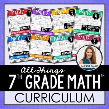 Preview of Math 7 Curriculum | All Things Algebra®