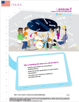 Preview of Grade 7: Math:Fractions & Percents: L2: Fraction & Decimal Relationship 7.EE.B.2