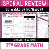 Math 7 Homework Spiral Review