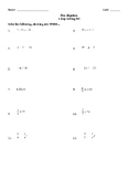 Math 7 / Pre-Algebra One-Step Solving WS