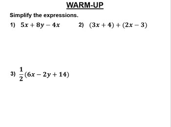 Preview of Math 7 Review Units 12 to 14 Expressions and Equations