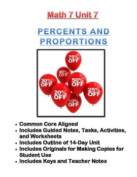 Preview of Math 7 Unit Bundle: Percents and Proportions