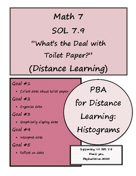 Preview of Math 7 VA SOL 7.9 Distance Learning: Toilet Paper Histograms and Graphs