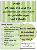 Math 7 Virginia SOL 7.5 and 7.6 Unit 8 (Quadrilaterals/Sim