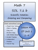 Math 7 Virginia VA SOL 7.1 Scientific Notation Comparing a