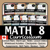BC Math 8 Entire Curriculum Bundle | No Prep! Differentiat