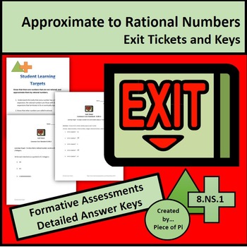 Preview of Math 8.NS.1 Exit Ticket Mini Quiz Set Rational Irrational Numbers Test Prep