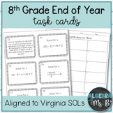 Math 8 Pre-Algebra SOL Review Task Cards