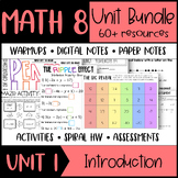Math 8 Pre-Algebra Unit 1 Introduction Topics - Unit Bundle