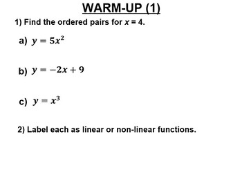 Preview of Math 8 Review Unit 9 Functions and Relations