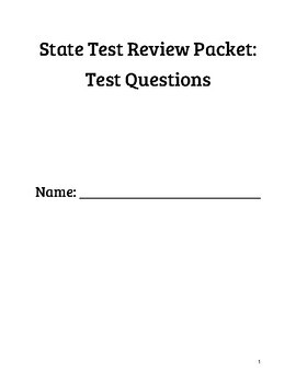 Preview of Math 8 State Test Prep Redistributed Test