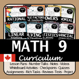 Math 9 Entire Curriculum Unit Bundle | Differentiated and 
