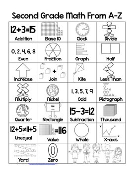 Math ABCs for Second Grade in Color and Black and White by Kathy Ryan