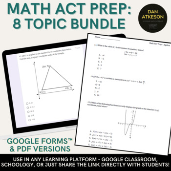 Preview of Math ACT® Practice Sets｜ Google Forms™ and PDF Versions