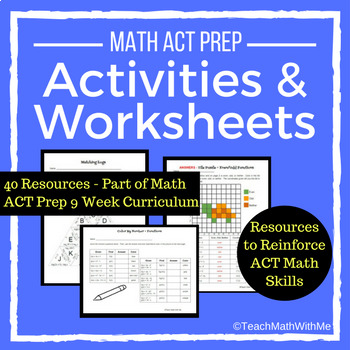 Preview of Math ACT Prep Activities and Worksheets - ACT Math Skills