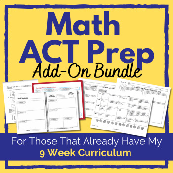 Preview of Math ACT Prep Add-On BUNDLE - Worksheets, Workbooks, Practice