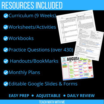 Math ACT Prep BUNDLE - Curriculum, Worksheets, Math Movies, & Slides