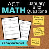 Math ACT Prep - January Blitz-5 Daily ACT Math Questions -