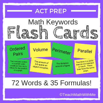 Preview of Math ACT Prep Keywords FLASH CARDS - ACT Math Prep