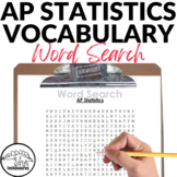 Math AP Statistics Vocabulary Word Search - Emergency Sub Plans