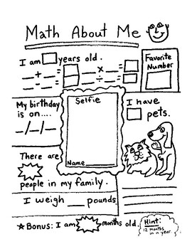 Preview of Math About Me - 3rd & 4th Grade