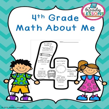Free First Day of School Activity 4th Grade Math About Me ...
