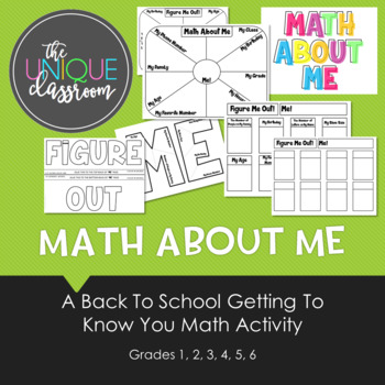Preview of Math About Me - A Back to School Getting to Know You Math Activity