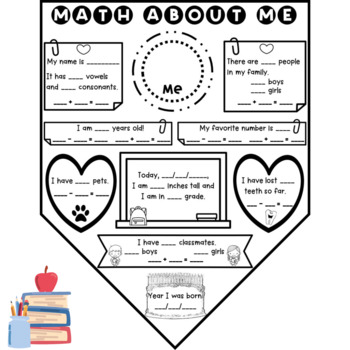 Preview of Math About Me Banner All About Me Pennant Figure Me Out Banner Back to School